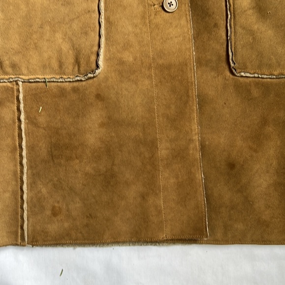 Y2K - Gap - Suede & Shearling Winter Hooded Coat- Women’s M - Picture 3 of 6